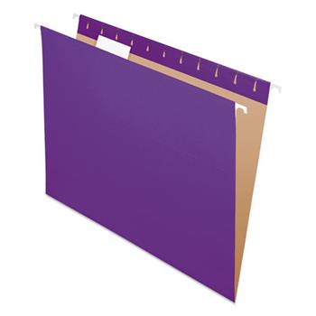 Pendaflex Essentials Colored Hanging Folders, 1/5 Tab, Letter, Violet, 25/Box