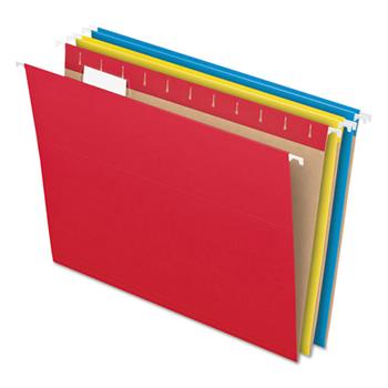 Pendaflex Essentials Colored Hanging Folders, 1/5 Tab, Letter, Assorted Colors, 25/Box