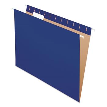 Pendaflex Essentials Colored Hanging Folders, 1/5 Tab, Letter, Navy, 25/Box