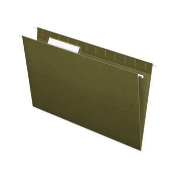 Pendaflex Essentials Hanging File Folders, 1/3 Tab, Legal, Standard Green, 25/Box