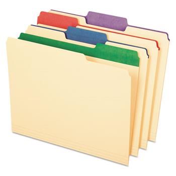 Pendaflex Color Tab File Folders, 1/3 Cut, 3/4&quot; Exp., Letter, 50/BX