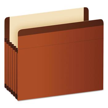 Pendaflex Premium Reinforced Expanding File Pockets, Straight Cut, 5 Pockets, Letter, Red