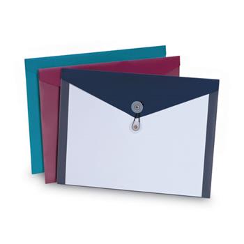 Pendaflex ViewFront Poly Booklet Envelope, Side Opening, 11 x 9 1/2, 3 Colors, 4/Pack