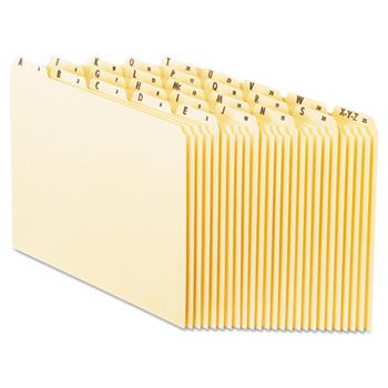 Pendaflex Recycled Top Tab File Guides, Alpha, 1/5 Tab, Manila, Letter, 25/Set