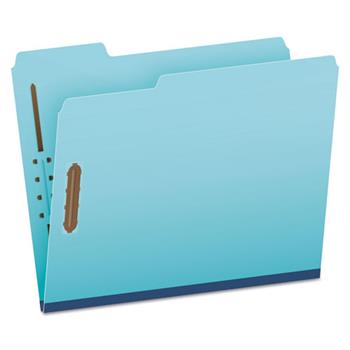 Pendaflex&#174; Pressboard Folders, 2 Fasteners, 1&quot; Expansion, 1/3 Cut, Letter, Blue, 25/Box