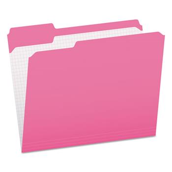 Pendaflex Reinforced Top Tab File Folders, 1/3 Cut, Letter, Pink, 100/Box