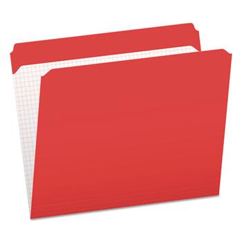 Pendaflex Reinforced Top Tab File Folders, Straight Cut, Letter, Red, 100/Box