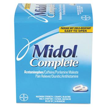 Midol Menstrual Complete Caplets, 2/Pack, 30 Packs/Box