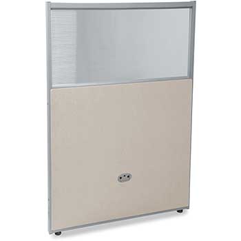OFM RiZe Series Model PG4731 Vinyl Panel with Polycarbonate, 47&quot; H x 31&quot; W, Beige with Gray Frame