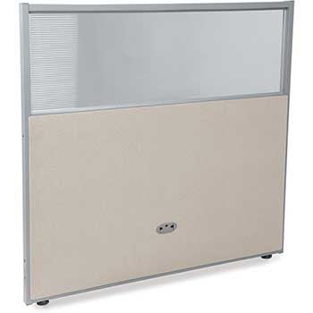 OFM RiZe Series Model PG4748 Vinyl Panel with Polycarbonate, 47&quot; H x 48&quot; W, Beige with Gray Frame