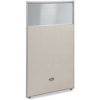 OFM RiZe Series Model PG6331 Vinyl Panel with Polycarbonate, 63&quot; H x 31&quot; W, Beige with Gray Frame