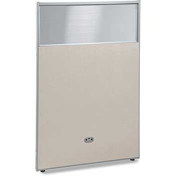 OFM RiZe Series Model PG6337 Vinyl Panel with Polycarbonate, 63&quot; H x 37&quot; W, Beige with Gray Frame