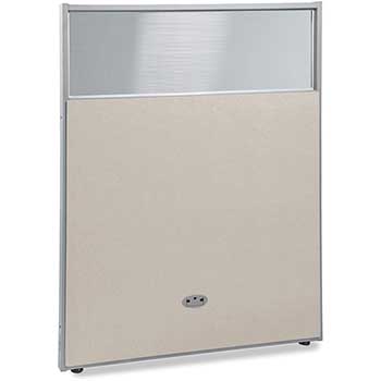 OFM RiZe Series Model PG6348 Vinyl Panel with Polycarbonate, 63&quot; H x 48&quot; W, Beige with Gray Frame