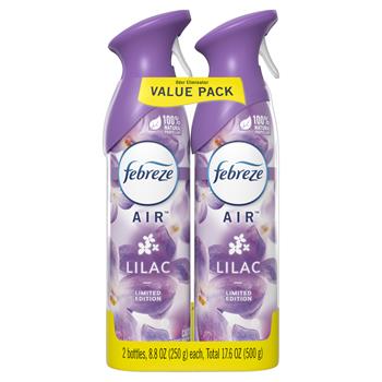 Febreze Air Effects Odor-Eliminating Air Freshener, 8.8 oz. Can, Lilac, 2 Pack