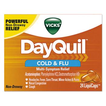 Vicks DayQuil Cold &amp; Flu Liquid Caplets 24 / 24 CT