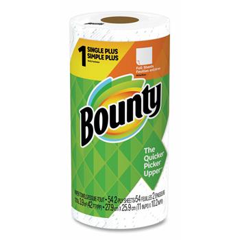 Bounty Kitchen Roll Paper Towels, 2-Ply, White, 48 Sheets/Roll, 24 Rolls/Carton