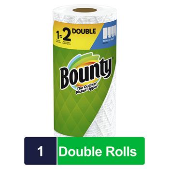 Bounty Select-A-Size Paper Towels, Double Rolls, White, 90 Sheets Per Roll, 1/Roll