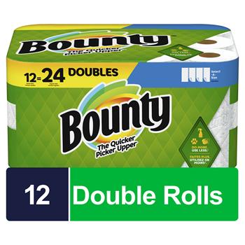 Bounty Select-A-Size Paper Towels, Double Rolls, White, 12 Rolls Of 90 Sheets, 1,080 Sheets/Pack