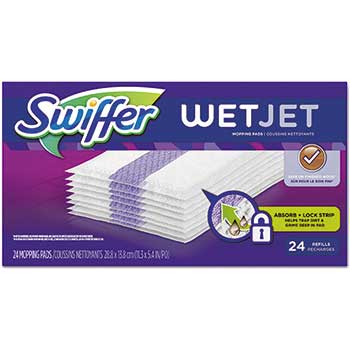 Swiffer WetJet System Refill Cloths, 11.3&quot; x 5.4&quot;, White, 24/Box, 4/Ctn