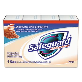 Safeguard&#174; Antibacterial Bath Soap, Beige, 4oz Bar, 48/Carton