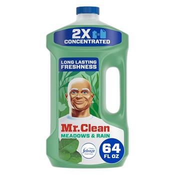 Mr. Clean 2X Concentrated Multi Surface Cleaner with Febreze Meadows &amp; Rain Scent, 64 fl. oz., 4/Carton