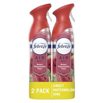 Febreze Odor-Fighting Air Freshener, Sweet Watermelon Vine, 8.8 oz, 2 Cans/Pack, 6 Packs/Carton
