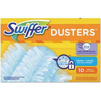 Swiffer Refill Dusters, DustLock Fiber, Light Blue, Lavender Vanilla Scent,10/Bx,4Bx/Ctn