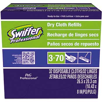 Swiffer&#174; Dry Refill System, Cloth, White, 32/Box, 6 Boxes/Carton