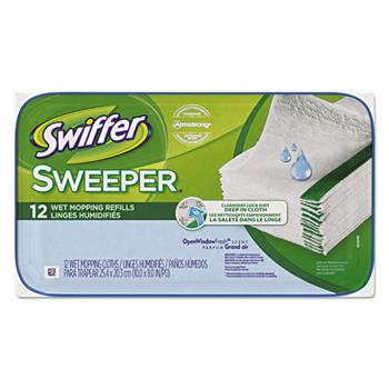 Swiffer Wet Refill System, Open Window Fresh, Cloth, 12/Box