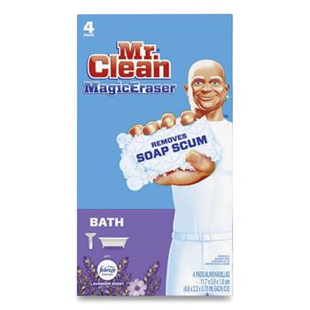 Mr. Clean Magic Eraser Bathroom Scrubber, 4.6&quot; x 2.3&quot;, 4/PK