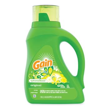 Gain Liquid Laundry Detergent, Gain Original Scent, 46 oz Bottle, 6/Carton