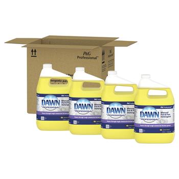 Dawn Professional Manual Pot &amp; Pan Dish Detergent, 1 Gallon Bottles, Liquid Concentrate, Lemon Scent, 4/CT