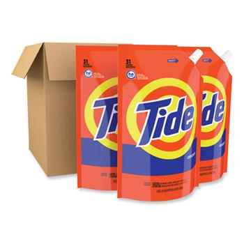 Tide Pouch Liquid Laundry Detergent, Original, 35 Loads, 45 oz, 3 Pouches/Carton