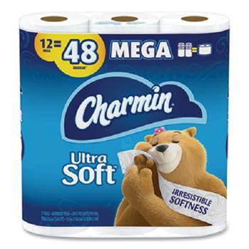 Charmin&#174; Ultra Soft Bathroom Tissue, Septic Safe, 2-Ply, 244 Sheets/Roll, 12 Rolls/PK