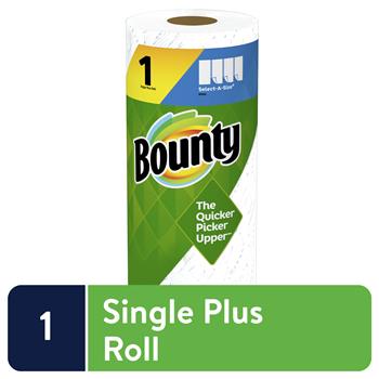 Bounty Select-A-Size Paper Towels, Single Plus Roll, White, 74 Sheets/Roll