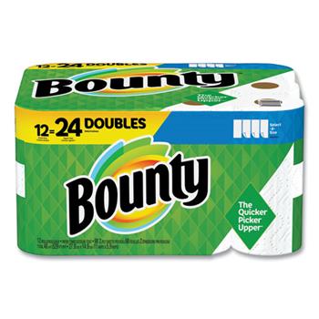 Bounty Select-A-Size Paper Towels, Double Rolls, White, 98 Sheets/Roll, 12 Rolls/PK