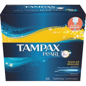 Tampax Pearl Tampons, Regular, 36/Box