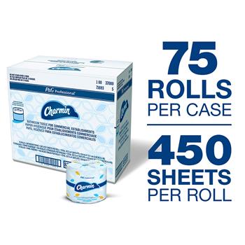 Charmin&#174; Commercial Toilet Paper, Individually Wrapped, 450 Sheets Per Roll, 75 Rolls/Carton