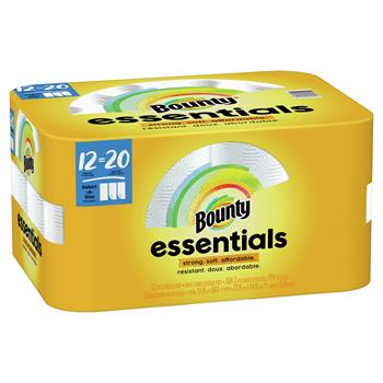 Bounty Essentials Select-A-Size Paper Towels, Mega Rolls, 2-Ply, 104 Sheets/Roll, 12 Rolls/Carton