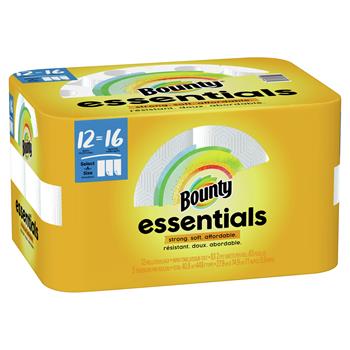 Bounty Essentials Select-a-Size Paper Towels, Big Rolls, 5-9/10&quot; x 11&quot;, 1-Ply, 83/Roll, 12 Rolls/Carton