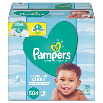 Pampers&#174; Complete Clean Baby Wipes, 1 Ply, Baby Fresh, 504/Pack