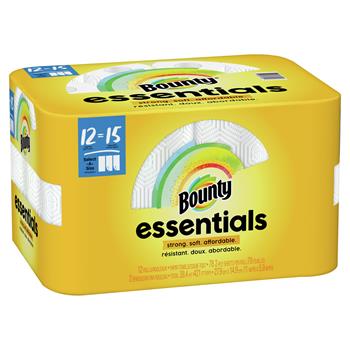Bounty Essentials Select-a-Size Paper Towels, Large Rolls, 5-9/10&quot; x 11&quot;, 1-Ply, 78/Roll, 12 Rolls/Carton
