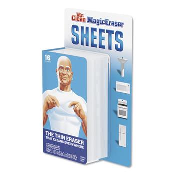 Mr. Clean Magic Eraser Sheets, 3 1/2&quot; x 5 4/5&quot; x 0.03&quot;, White, 16/Pack, 8 Pack/Carton