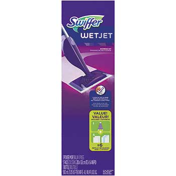 Swiffer WetJet Mopping System, 46&quot; Handle, Silver/Purple, 2/CT