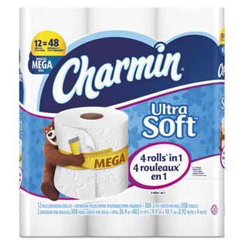 Charmin&#174; Ultra Soft Toilet Paper, 2-Ply, 4 x 3.92, 284/Roll, 12 Roll/Pack, 4 Pk/Ctn