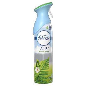 Febreze Odor-Eliminating Air Freshener, Morning &amp; Dew, 8.8 oz, 6/CT