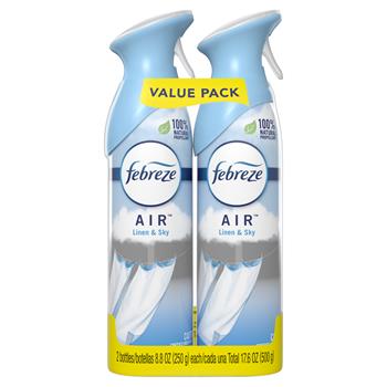 Febreze Odor-Eliminating Air Freshener, Linen &amp; Sky, 8.8 oz, 2 Per Pack, 6 PKS/CT
