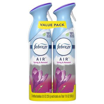 Febreze Odor-Eliminating Air Freshener, Spring &amp; Renewal, 8.8 oz, 2 Per Pack, 6 PKS/CT
