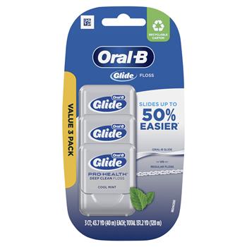 Oral-B Deep Clean Cool Mint Dental Floss, Value 3 Pack, 16 Value Packs/Carton
