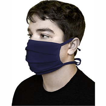 Pongs&#174; Cotton Face Mask, Pleated, Washable, Tied, Blue